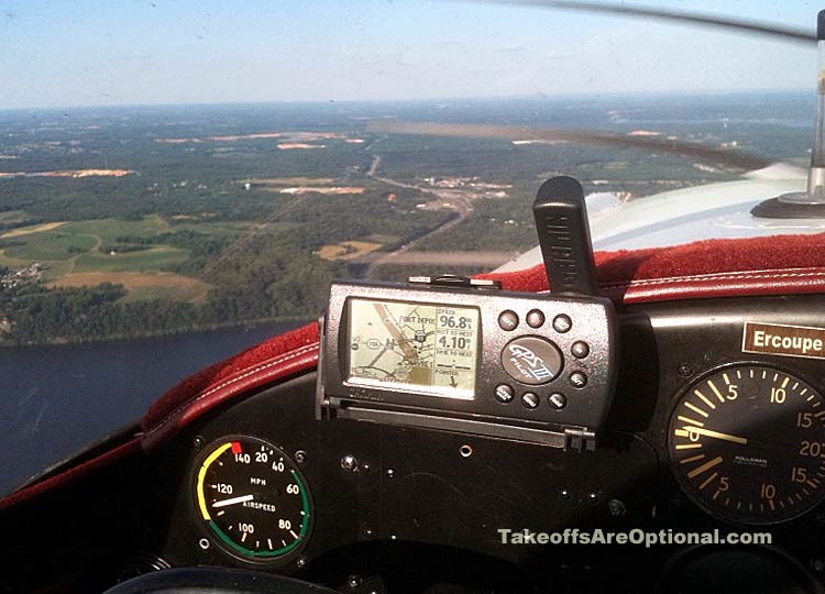 Ercoupe 67H with Garmin GPS III navigation device.